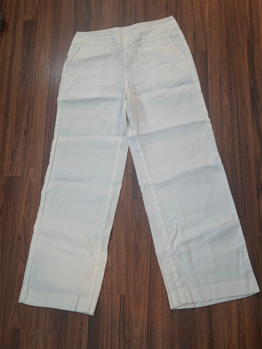Chico's Cream Wide-Leg Chinos